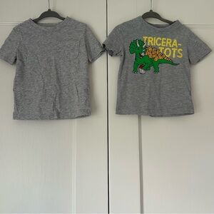 Carter’s Toddler T-Shirt Set - Gray - Triceratops Print and Chest Pocket 18 Mo